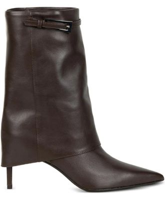 Chantal 70mm Chantal 1962 heel buckle leather boot - Brown