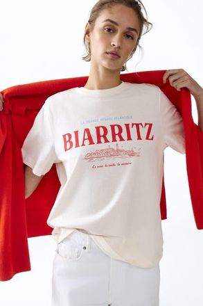 H&M Printed t-shirt in Cream/biarritz at Nordstrom, Size X-Large