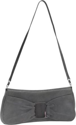 Ferragamo Pre-owned Suede handbags - Dames - Vintage Schoudertas - Grijs - ONE Size - Su&egrave;de - Vintage