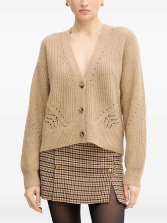 BOSS buttoned cardigan - women - Wool/Alpaca Wool/Polyamide - L - Neutrals