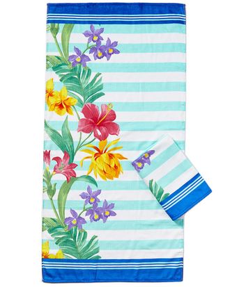 d&ouml;hler Dohler Set Of 2 Set Floral & Stripes Beach Towels