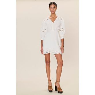 Rebecca Taylor Rachelle Button Front Dress in Ivory at Nordstrom, Size 4