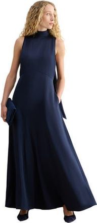 Hobbs London Marilyn Satin Maxi Dress in Midnightnavy at Nordstrom, Size 14