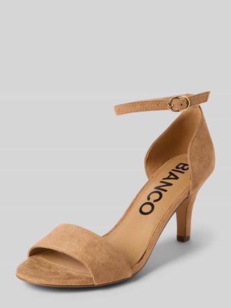 Bianco Sandalette mit Pfennigabsatz in Camel, Gr&ouml;&szlig;e 36