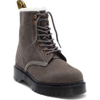 Dr. Martens 1460 Pascal Bex Faux Fur Lined Boot in Gunmetal at Nordstrom Rack, Size 10Us/ 8Uk