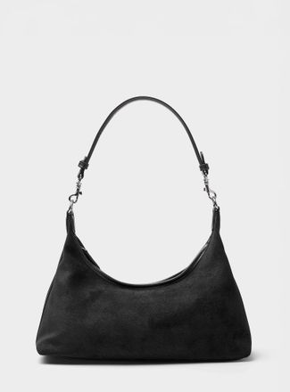 Simons Womens Velvety faux-suede shoulder bag