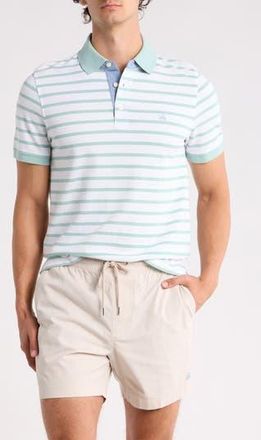 Brooks Brothers Short Sleeve Pique Polo in Aquifer Green/White at Nordstrom Rack, Size Xx-Large