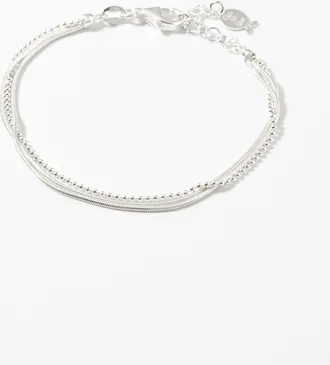 Clio Blue Womens Triple-chain silver bracelet