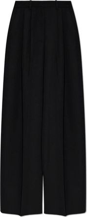Balenciaga Wol wijde broek - Dames - Wijde Broeken - Zwart - XS - Wol - Broeken