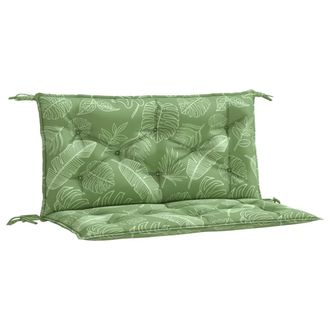 vidaXL Cojines Banco Jard&iacute;n 2 Uds Tela Estampado De Hojas 100x50x7 Cm Vidaxl