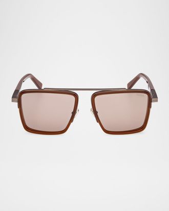 Ermenegildo Zegna Men & apos;s Metal Square Sunglasses