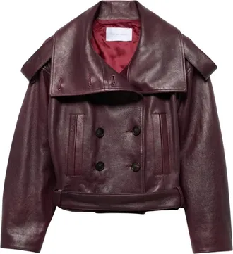 7 For All Mankind Jassen - Dames - Leren en Su&egrave;de Jassen - Rood - S - Leer - Jassen