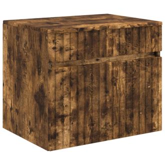 vidaXL Mueble De Ba&ntilde;o Montado En La Pared Roble Ahumado Vidaxl
