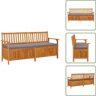 vidaXL The Living Store Cassapanca con Cuscino 170 cm in Legno Massello di Acacia - Cassapanca esterna
