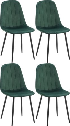 Clp Clp - Juego De 4 Sillas De Comedor Baxter En Terciopelo Verde
