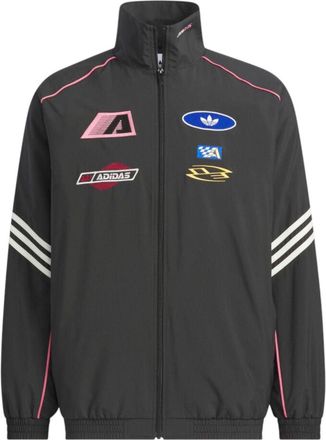 adidas Moto Sports Oversize Jacket Asia Sizing Black Pink KG6676
