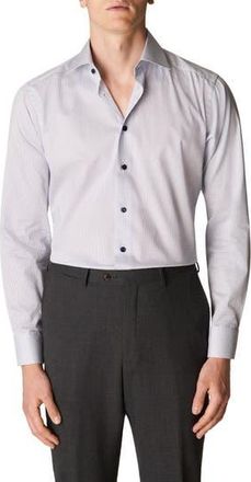Eton Slim Fit Dot Dress Shirt in White/Navy at Nordstrom Rack, Size 14.5