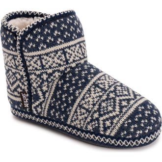Muk Luks Leigh Bootie Slipper in Dark Blue at Nordstrom, Size Medium