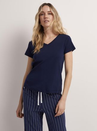 Lauren Ralph Lauren Womens Minimalist V-neck T-shirt