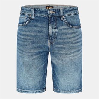 HUGO BOSS Mens Re.maine Denim Bermuda Shorts in Med Blue - Size 36 (Waist)