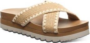 Bearpaw Carina Faux Leather Slide Sandal in Natural at Nordstrom Rack, Size 10