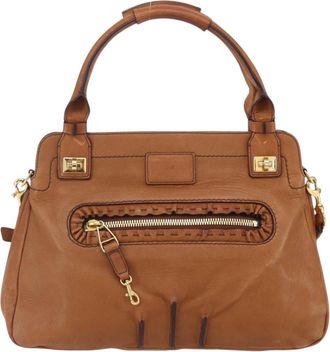 Chlo&eacute; Margaret Handbag Leather Brown Leather Handbag (Pre-Owned)