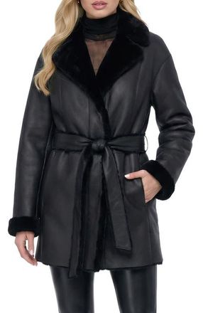 Gorski Merino Genuine Shearling Stroller, Belt in Black at Nordstrom, Size X-Large