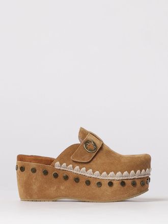 Mou Plain Suede Clogs with Studs