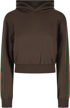 Gucci Stretch Jersey Sweatshirt - Dames - Hoodies - Bruin - M - Katoen - Hoodies & sweatvesten