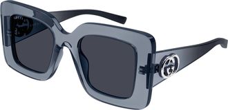 Gucci Blue Square Ladies Sunglasses GG2025S 003 49
