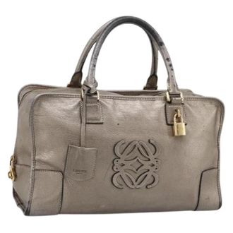 Loewe Pre-owned Amazona Hand Bag - Dames - Pre-owned - Grijs - Maat: ONE Size Leer