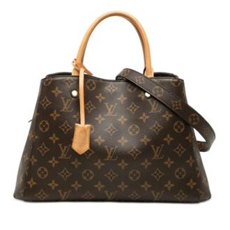 Louis Vuitton Pre-owned Montaigne MM - Dames - Pre-owned - Bruin - Maat: ONE Size Leer