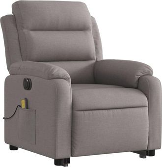 vidaXL Vidaxl - Sill&oacute;n De Masaje El&eacute;ctrico Reclinable Elevable Tela Taup&eacute;