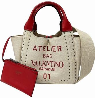 Valentino Pre-owned Tote Bags, female, Beige, Size: ONE SIZE Pre-owned Leather handbags
