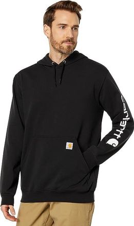 Carhartt Work in Progress Loose Fit Midweight Logo Sleeve Graphic Sweatshirt Mens Sweatshirt Black : 2XL (Reg), Cotton/Fleece/Polyester