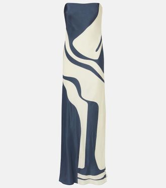 Sir. Lilou strapless silk maxi dress