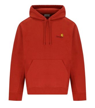 Carhartt Work in Progress FELPA CON CAPPUCCIO AMERICAN SCRIPT OXIDE RED CARHARTT WIP