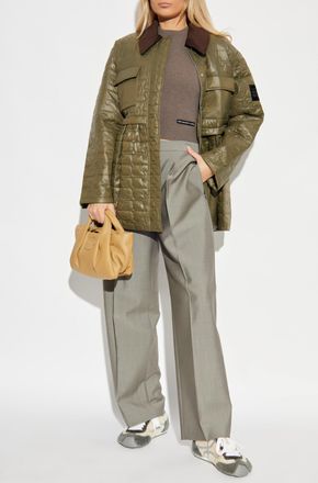 Ganni Quilted Jacket, Womens, Green
