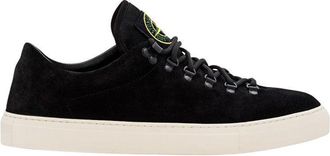 Stone Island Black Suede Sneakers With Lace-Up Closure