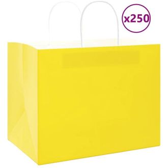 vidaXL Vidaxl - Bolsas De Papel Con Asas 250 Uds Amarillas 32x22x24 Cm