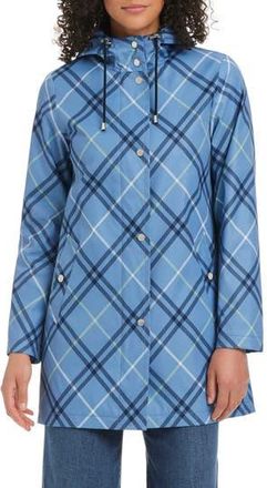 Kate Spade New York Hooded A-Line Jacket in Timeless Bias Plaid at Nordstrom Rack, Size X-Large