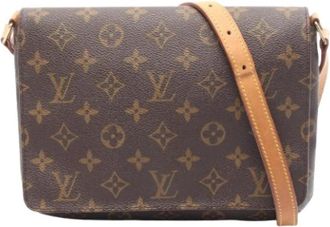 Louis Vuitton Pre-owned Musette Tango Monogram Schoudertas - Dames - Vintage Schoudertas - Bruin - ONE Size - Leer - Vintage