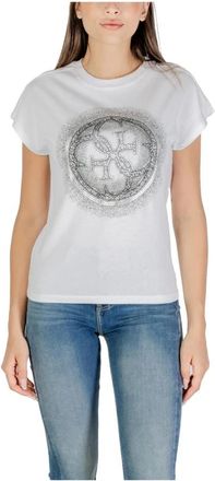 Guess Moderne Bedrukt Katoenen T-shirt - Dames - T-shirts - Wit - XS - Katoen - Tops
