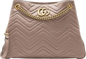 Gucci Matelass&eacute; Leather Gg Marmont Medium Chain Shoulder Bag (Authentic Pre- Loved)