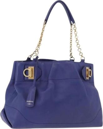 Ferragamo Pre-owned Metal Shoulder Bag - Dames - Pre-owned - Blauw - Maat: ONE Size
