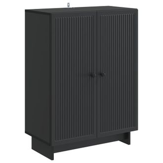 vidaXL Aparador Negro 66 X 34,5 X 90 Cm Madera De Ingenier&iacute;a Vidaxl