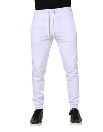 Dolce & Gabbana White Cotton Drawstring Jogger Mens Pants (Pre-Owned)