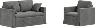vidaXL Juego De Sof&aacute; 2 Uds. Gris Oscuro Terciopelo Vidaxl