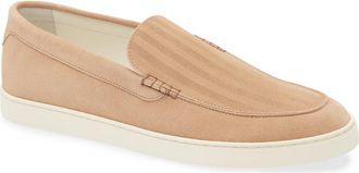 Brunello Cucinelli Chevron Embossed Suede Loafer in Light Brown at Nordstrom, Size 10.5Us
