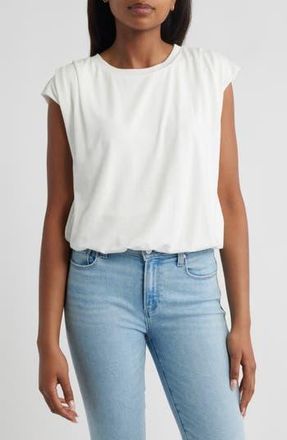 Wit & Wisdom Pleated Cap Sleeve T-Shirt in White at Nordstrom Rack, Size X-Large